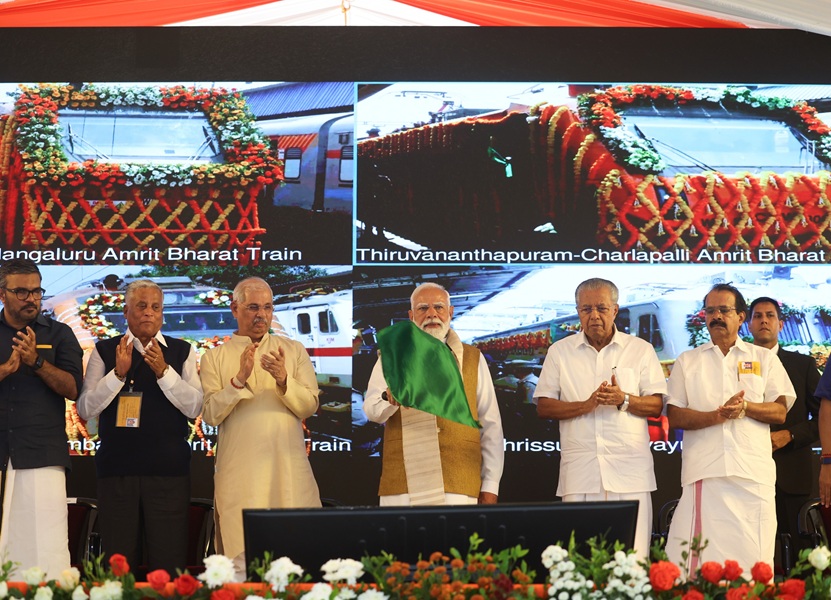 PM lays the foundation stone, inaugurates and flags-off various developmental projects at Thiruvananthapuram, in Kerala