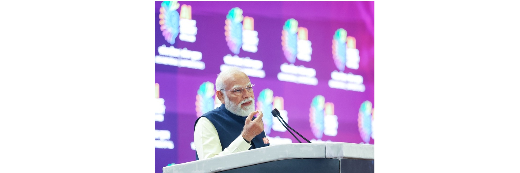 PM addressing the gathering at the Opening Ceremony of India AI Impact Summit – 2026 at Bharat Mandapam, in New Delhi