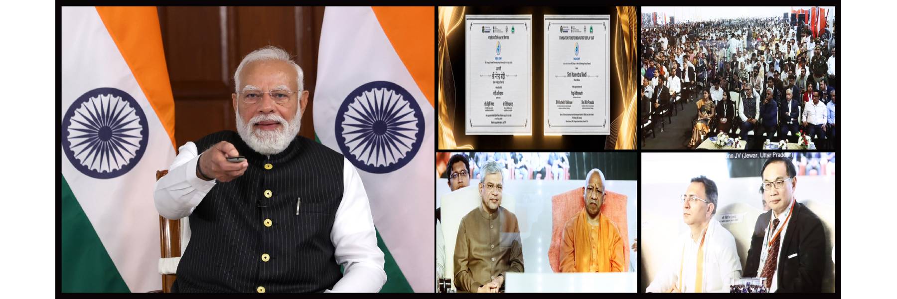 उत्तर प्रदेश में एचसीएल-फॉक्सकॉन संयुक्त उद्यम परियोजना, इंडिया चिप प्राइवेट लिमिटेड के शिलान्यास समारोह के दौरान प्रधानमंत्री ने भारत की पहली डिस्प्ले सेमीकंडक्टर आउटसोर्स्ड सेमीकंडक्टर असेंबली एंड टेस्ट (ओएसएटी) की आधारशिला रखी।