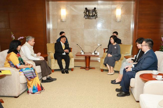 All Party Parliamentary Delegation led by Shri Sanjay Kumar Jha called on Ms Sim Ann, Senior Minister of State for Foreign Affairs and Home Affairs of Singapore.