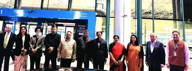 All Party delegation led by Shri Ravi Shankar Prasad, MP, arrived in Rome. They were received by Ambassador Vani Rao.