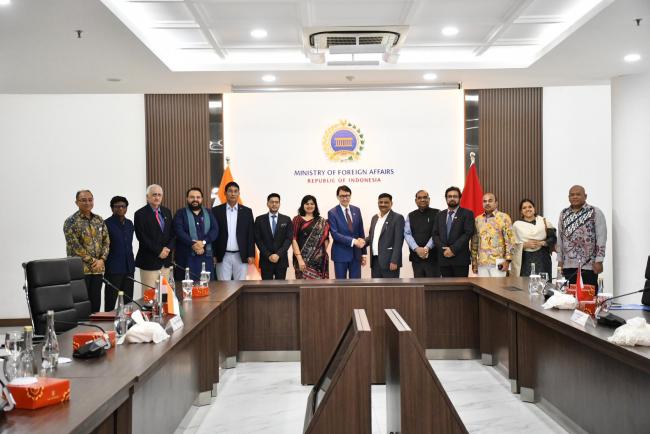 The All-Party Parliamentary Delegation, led by MP Mr. Sanjay Kumar Jha met Mr. Arief Havas Oegroseno, Vice Minister of Foreign Affairs of Indonesia.