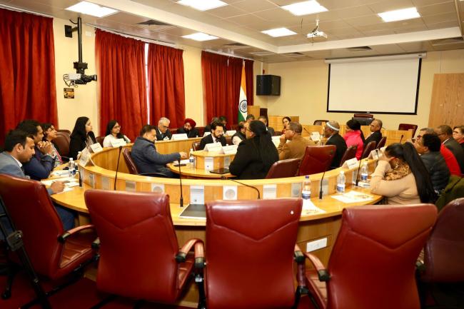 The All-party Parliamentary delegation meets Mr. Supra Obakeng Ramoeletsi Mahumapelo, Chairperson and other members of Parliamentary Portfolio Committee on International Relations and Cooperation, and updated them about Operation Sindoor.