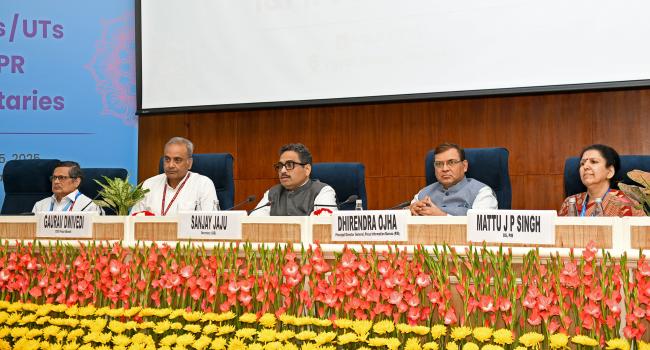 The Secretary, Ministry of Information & Broadcasting, Shri Sanjay Jaju addressing at the inauguration of National Conference with States/UTs I&PR Secretaries organised by Ministry of Information and Broadcasting at Vigyan Bhawan, in New Delhi on August 05, 2025.