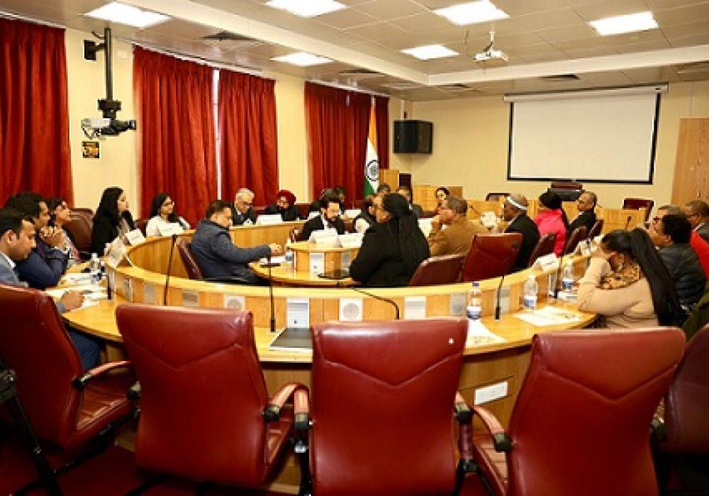 The All-party Parliamentary delegation meets Mr. Supra Obakeng Ramoeletsi Mahumapelo, Chairperson and other members of Parliamentary Portfolio Committee on International Relations and Cooperation, and updated them about Operation Sindoor.