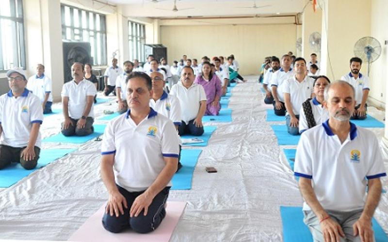 सूचना एवं प्रसारण मंत्रालय द्वारा 21 जून, 2025 को सूचना भवन, नई दिल्ली में आयोजित 11वें अंतर्राष्ट्रीय योग दिवस समारोह की झलकियाँ।