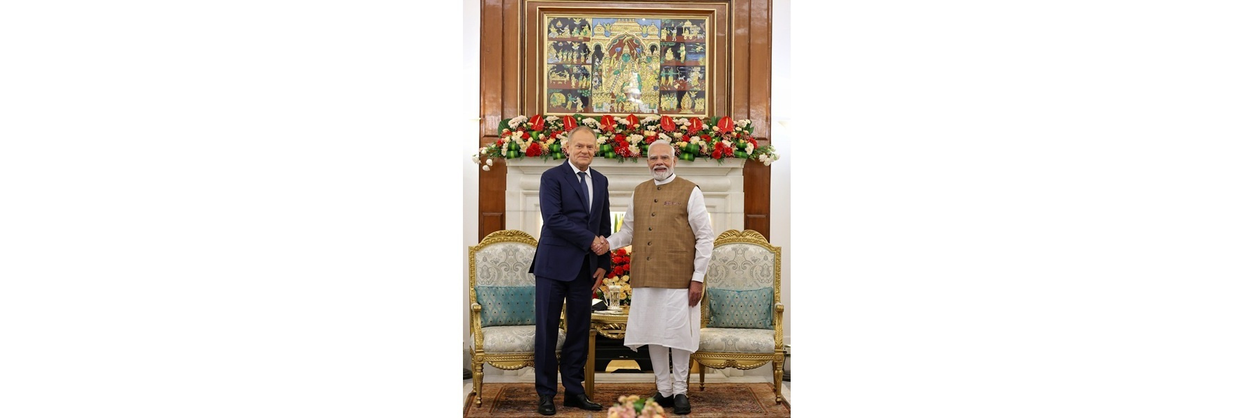 प्रधानमंत्री ने नई दिल्ली के हैदराबाद हाउस में पोलैंड गणराज्य के प्रधानमंत्री, श्री डोनाल्ड टस्क के साथ द्विपक्षीय बैठक की।
