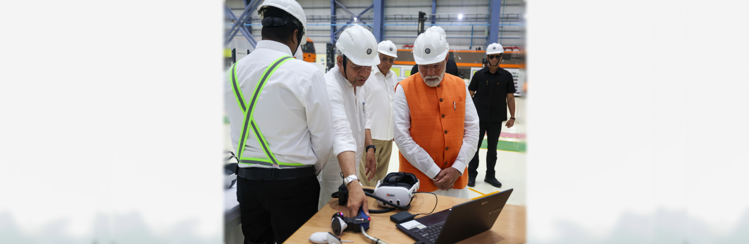 PM visits the Locomotive Manufacturing plant of the Indian Railways at Dahod, in Gujarat