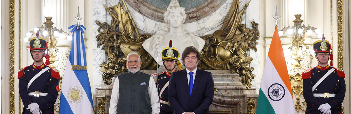 PM meets the President of Argentina, Mr. Javier Gerardo Milei at Presidential Palace, in Buenos Aires, Argentina