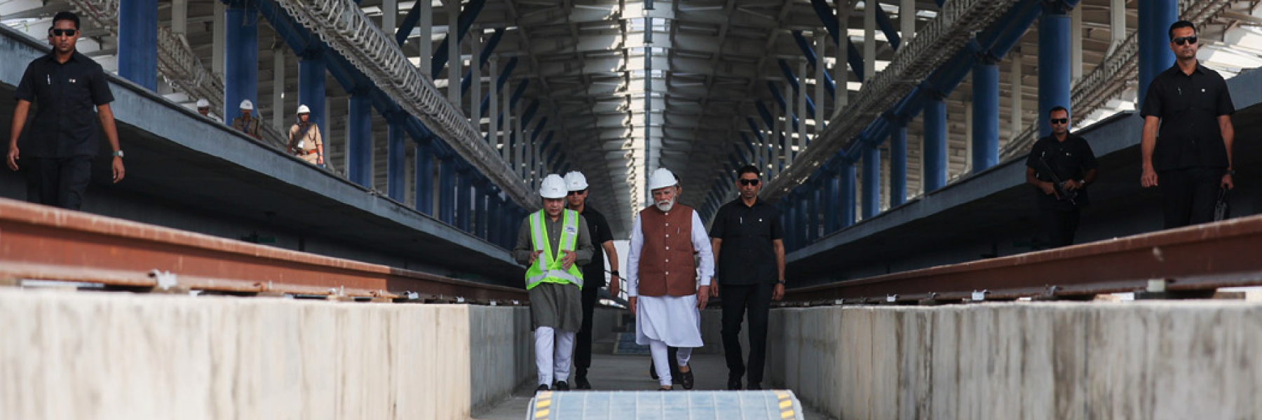 PM visits Bullet Train Station at Surat, in Gujarat