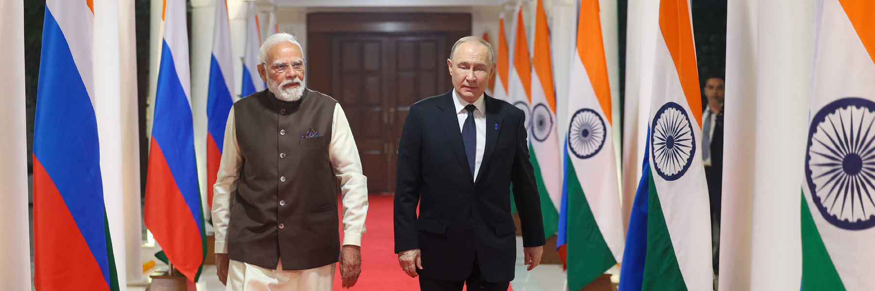 PM meets the President of Russian Federation, Mr. Vladimir Putin at 7, Lok Kalyan Marg, in New Delhi