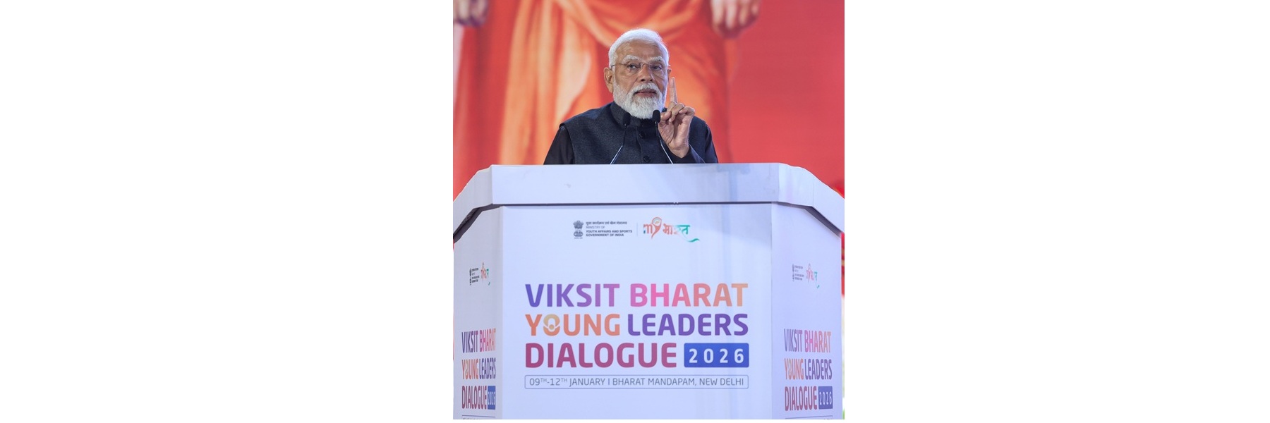 PM addressing the concluding session of the Viksit Bharat Young Leaders Dialogue 2026, in Bharat Mandapam, New Delhi