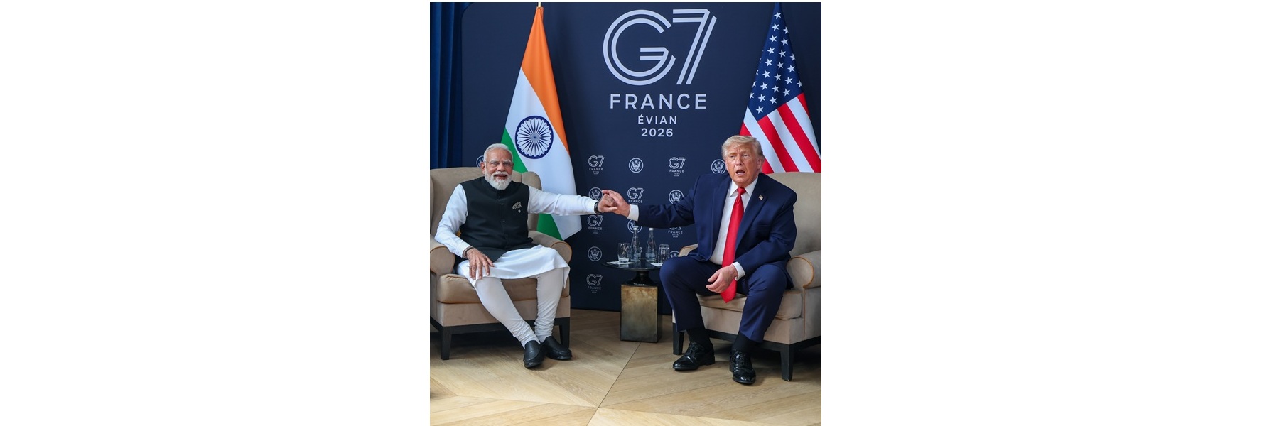 प्रधानमंत्री ने फ्रांस के एवियन में G7 शिखर सम्मेलन-2026 के दौरान अमेरिका के राष्ट्रपति श्री डोनाल्ड ट्रंप के साथ द्विपक्षीय बैठक की।